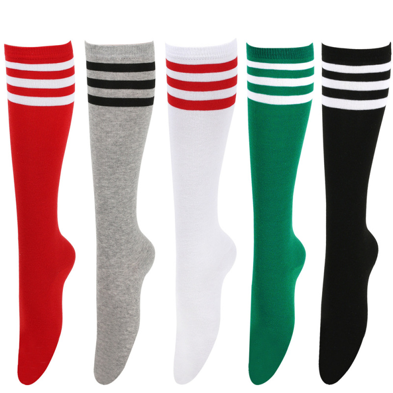 Cross-border summer three-bar mid-tube socks ladies black cotton knee-high socks striped socks European and American performance socks calf socks JK Cross-border summer three-bar mid-tube socks ladies black cotton knee-high socks striped socks European and American performance socks calf socks JK