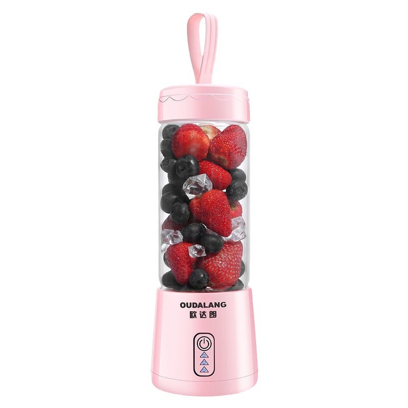 Exprimidor eléctrico Oudalang mini portátil, automático para uso doméstico, extrae jugo de frutas rápidamente, taza de jugo compacta