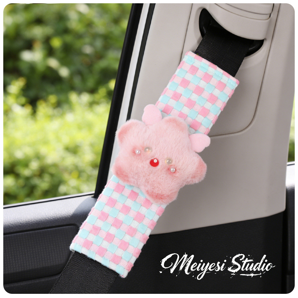 Cartoon Car Seatbelt Shoulder Pad Angel Star Car Decoration Seatbelt Protector Anti-Strangle for Women