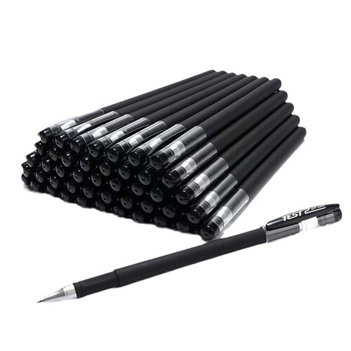 Black matte neutral pen carbon fiber ballpoint pen bullet tip office study exam wholesale business needle pen water-based pen