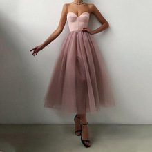 现货  2021跨境欧美新款女装白色性感吊带网纱礼服连衣裙