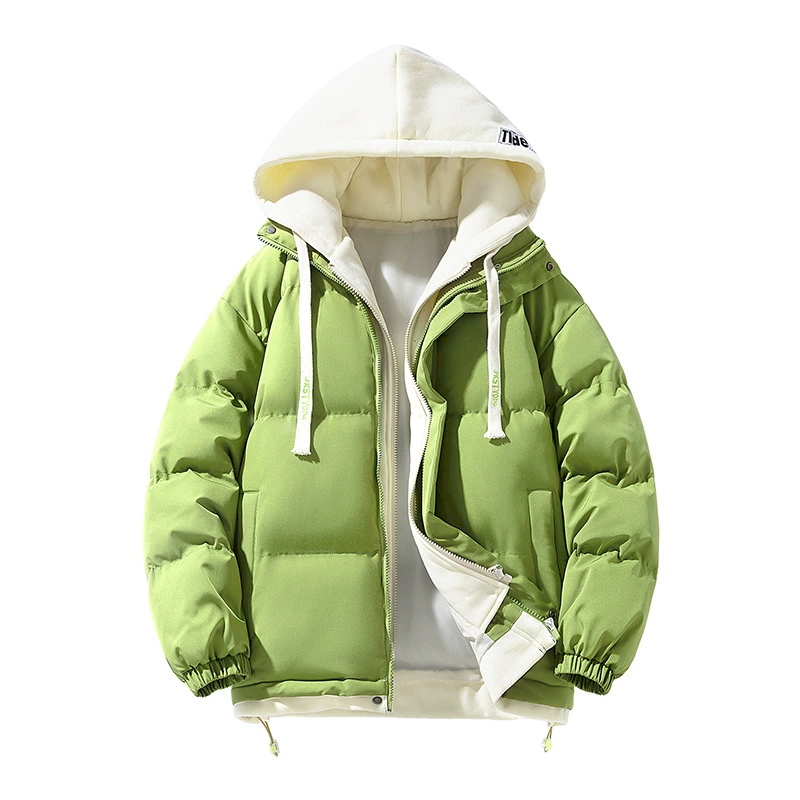 Men's Down Jacket, Hooded Oversize Puffer for Elementary School, Warm Winter Coat