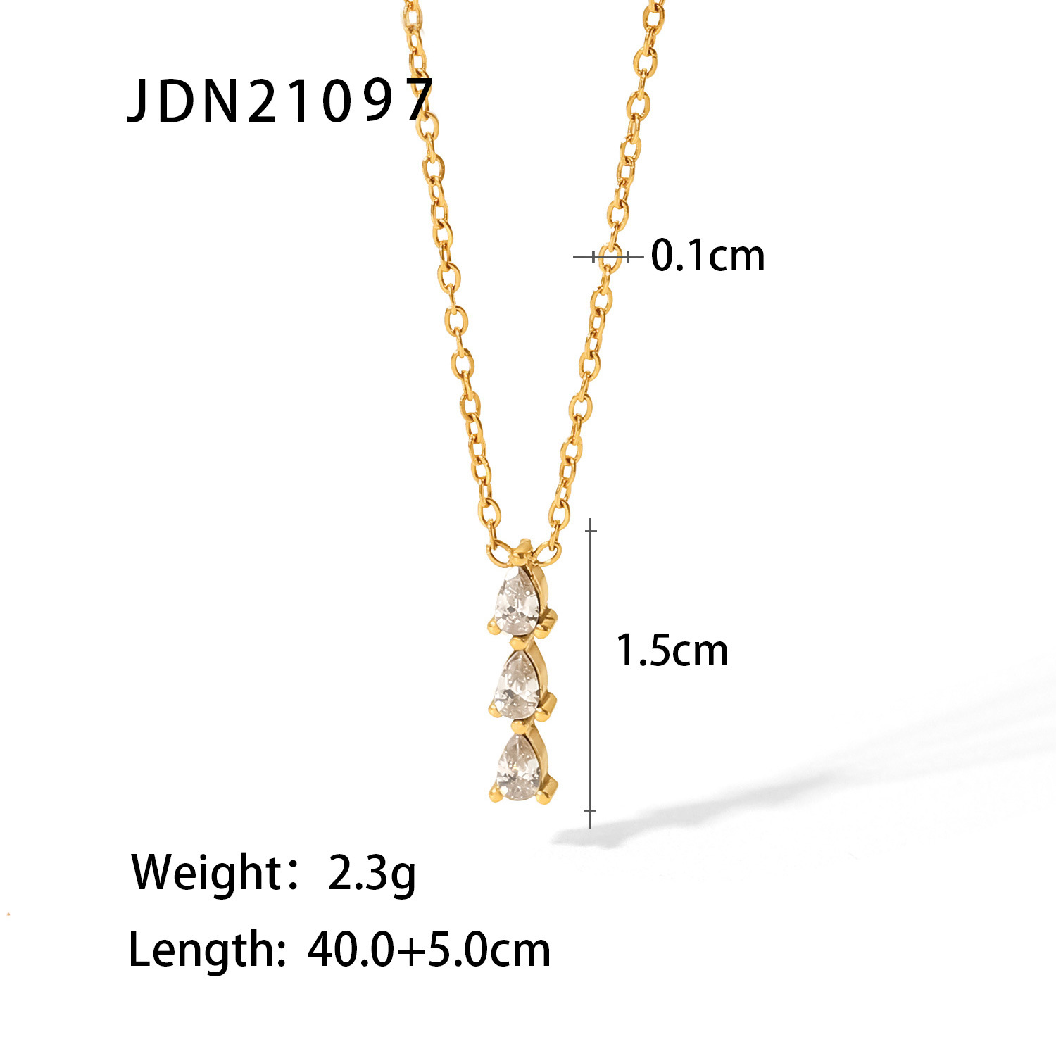 Fashion Geometric Stainless Steel Pendant Necklace Plating Zircon Stainless Steel Necklaces