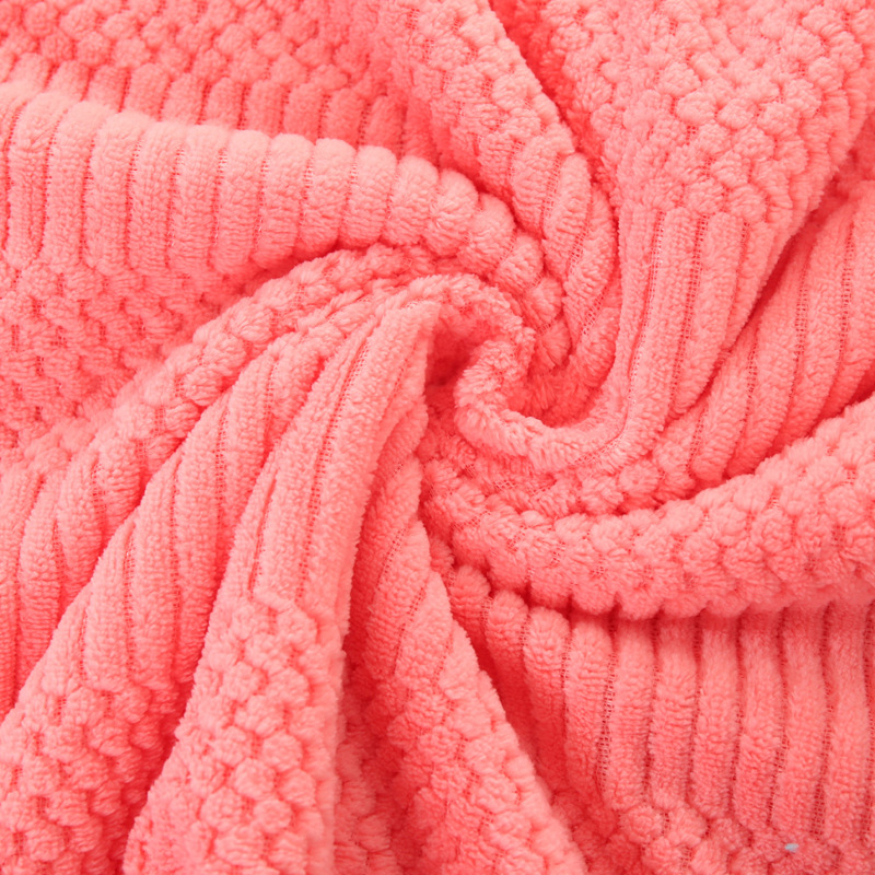 Thickened coral velvet towel bath towel set solid color auspicious pattern soft and absorbent adult beach towel set wholesale