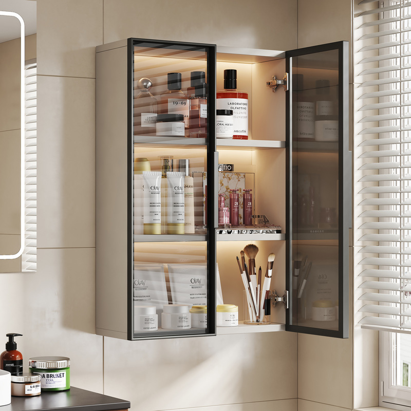 Honeycomb Aluminum Bathroom Storage Cabinet Wall-Mounted Wall Cabinet Wall Cabinet Above Toilet Storage Wall Cabinet Bathroom Storage Cabinet