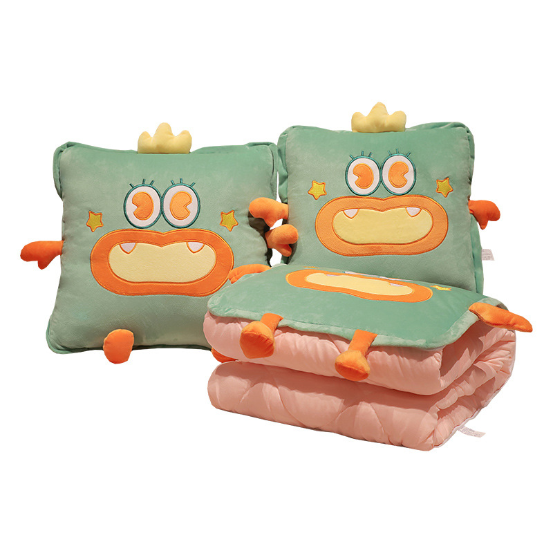 Dopamina monstruo almohada edredón de doble uso oficina plegable manta dos-en-uno siesta almohada sofá almohada