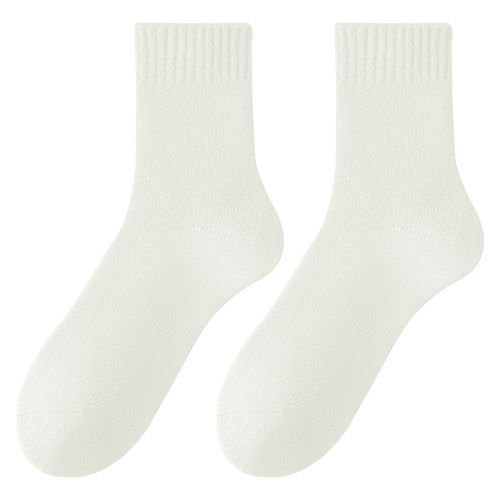 Plush Zhuji Socks Women's Autumn and Winter Thickened Warm Terry Wool Socks Women's Mid-Tube Socks Cashmere Floor Socks Wholesale
