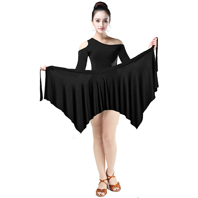 Latin Dance Waist Scarf for Adult Women, Irregular National Dance Triangle Scarf, Practice Lace-Up Hip Scarf, One-Piece Skirt, Short Style