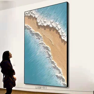 跨境海报布油画立体抽象客厅装饰画轻奢大幅落地画画芯一件代发货