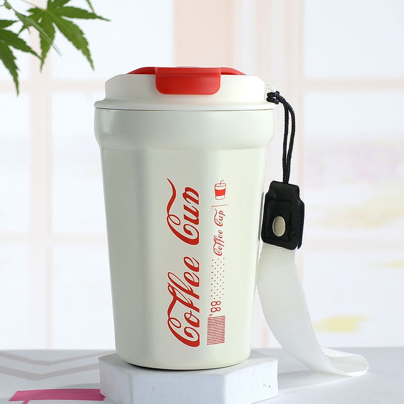 Taza de vacío de visualización de temperatura de acero inoxidable 316 taza de agua simple portátil 2023 e-commerce nueva taza de café con cuerda