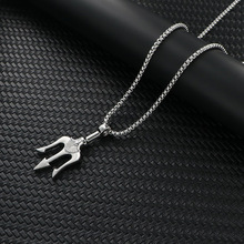 三叉项链男霸气简约韩版学生潮流挂件情侣项坠海王三叉戟吊坠配饰