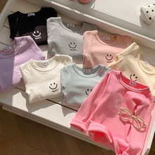 童装男女童长袖t恤秋季新款儿童加厚打底衫棉上衣秋衣女宝宝衣服