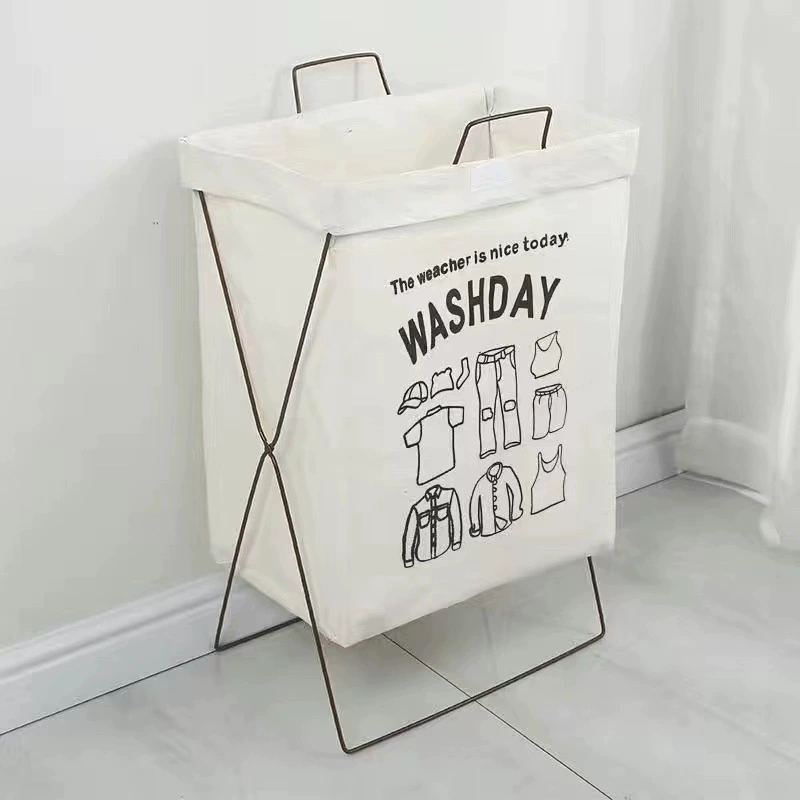 Folding Laundry Basket, Collapsible Storage Bin, Fabric Hamper with/without Cover, Multiple Prints