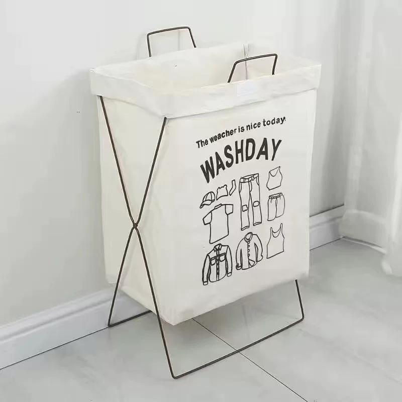 Folding Laundry Basket, Collapsible Storage Bin, Fabric Hamper with/without Cover, Multiple Prints
