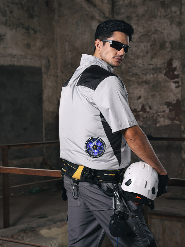 夏用扇風機付きクロスボーダーサプライ、空調服、ベスト、冷凍冷却作業服、メンズ薄手ベスト|undefined