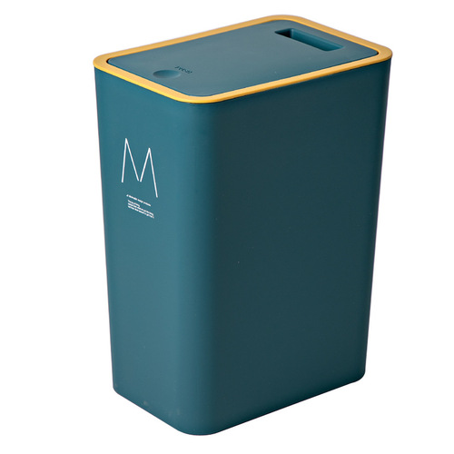 Large Cover Household Trash Can with Lid, Sanitary Slip-in Bathroom, Pressure-type Storage Bin, Sorting Kitchen, Thickened Pressure Ring Paper Basket