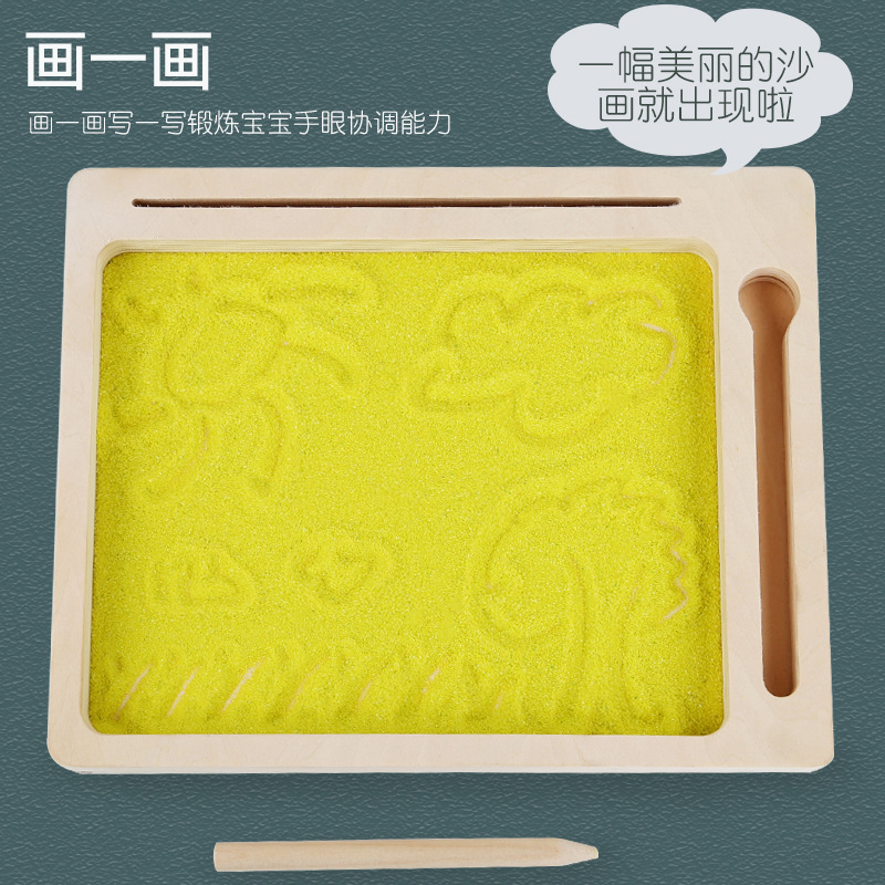 CE madera educación temprana aprendizaje palabras letras números cognitivos tarjeta arena caligrafía y pintura tablero control pluma juguetes educativos para niños