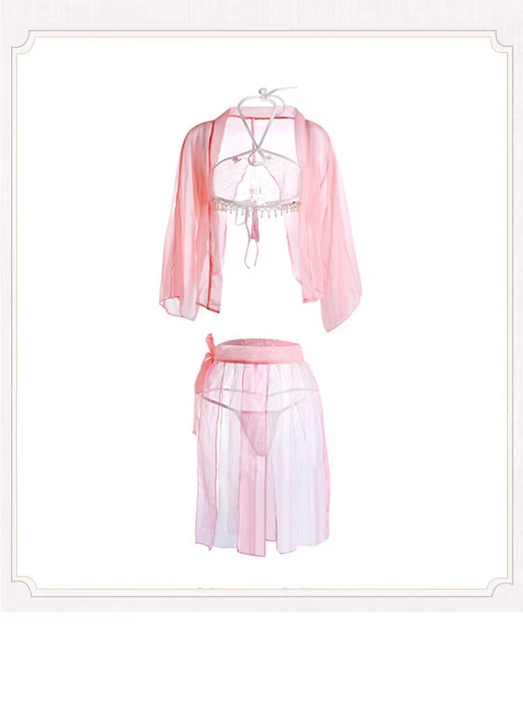 Chang’e Flying to the Moon Jade Rabbit Roleplay Costume Set with Cape, Dress and Thong — detail image 14