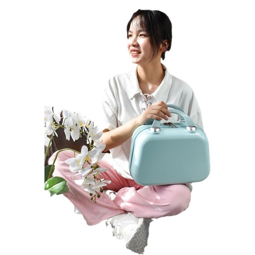 Caja de maquillaje japonesa con regalo de mano portátil mini 14 pulgadas maleta para mujeres colgar maleta