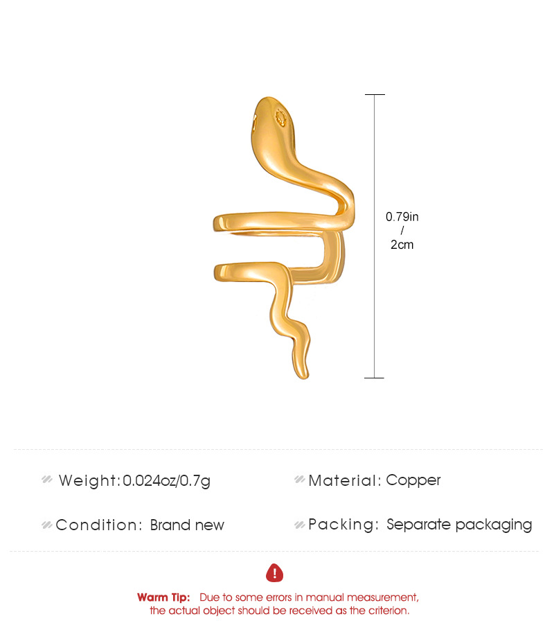 5g Weight Earrings Event & Party Supplies Wholesale Jewelry Fashion Snake Alloy Plating Ear Clips