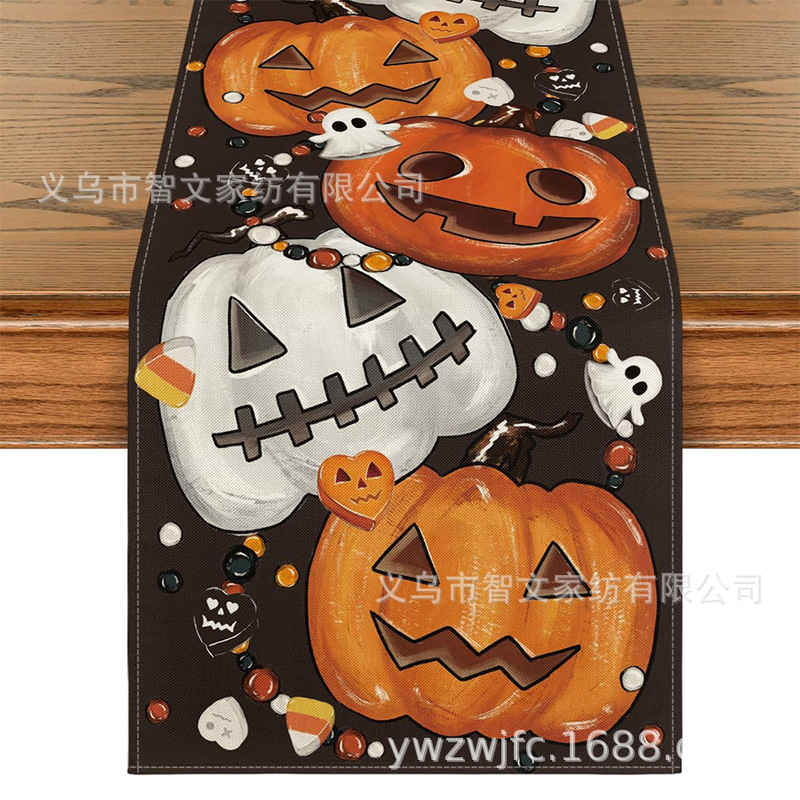 アマゾンの新型秋のテーブル旗ハロウィーンテーブル旗幽霊カボチャテーブル旗装飾メーカー直販|undefined