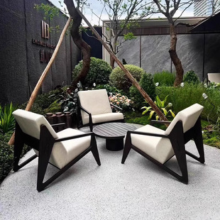 Outdoor Leisure Sofa Simple Sun Protection Garden Courtyard Balcony Indoor Aluminum Alloy Single Chair Waterproof Furniture Combination