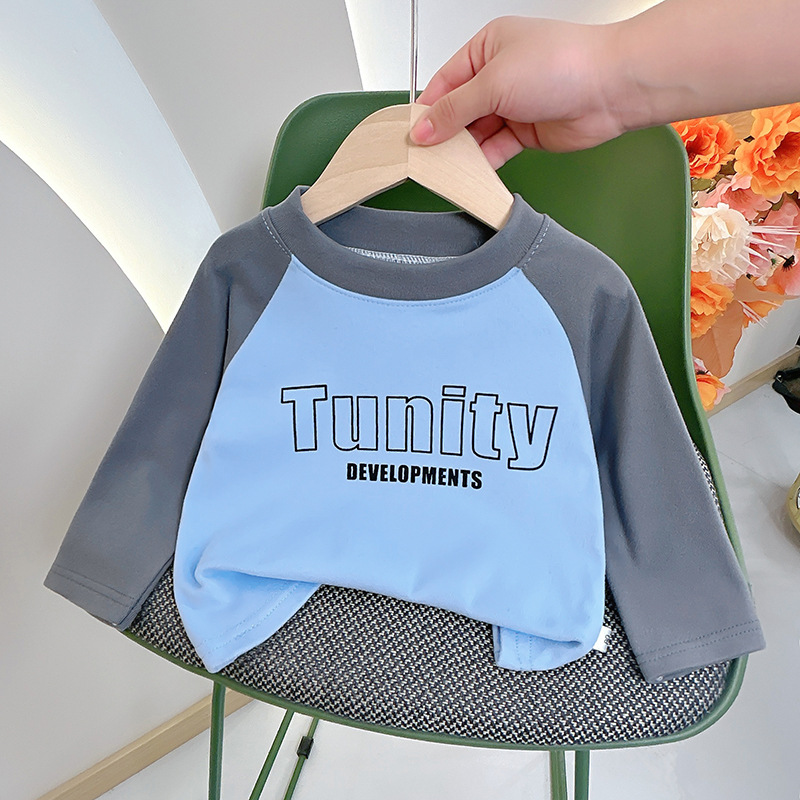 Nueva camiseta para niños otoño e invierno camisa de fondo ropa para niños de manga larga para niños ropa de otoño para niñas sueltas estilo coreano