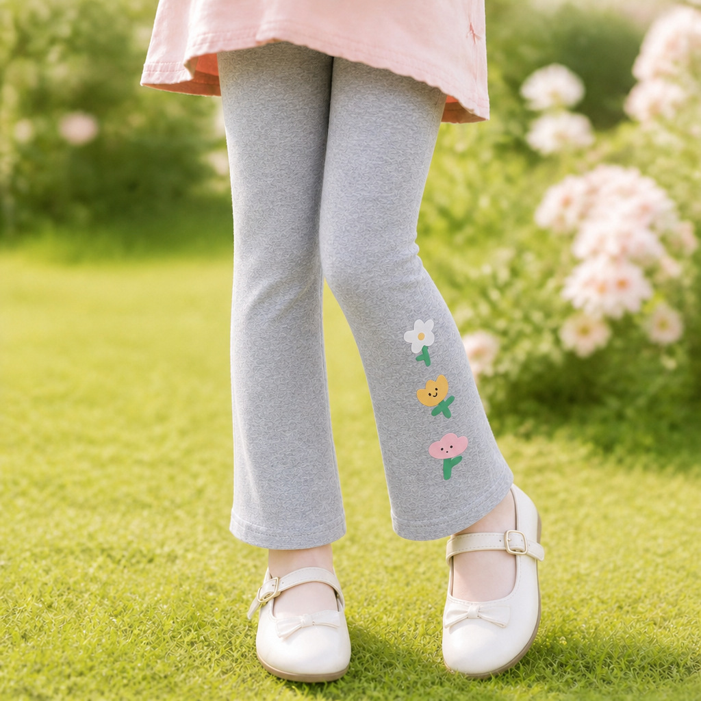 2024 New Style Pure Cotton Girls' Leggings - Stylish Children's Pants, Baby Casual Outerwear Long Pants