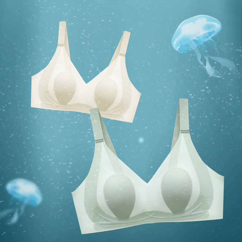 Crystal Cup Bra Without Underwire, Ultra-Thin Summer Ice Silk, Anti-Bump, Soft Material, Breathable, Seamless Bra, Fitted with Side Support Crystal Cup Bra Without Underwire, Ultra-Thin Summer Ice Silk, Anti-Bump, Soft Material, Breathable, Seamless Bra, Fitted with Side Support