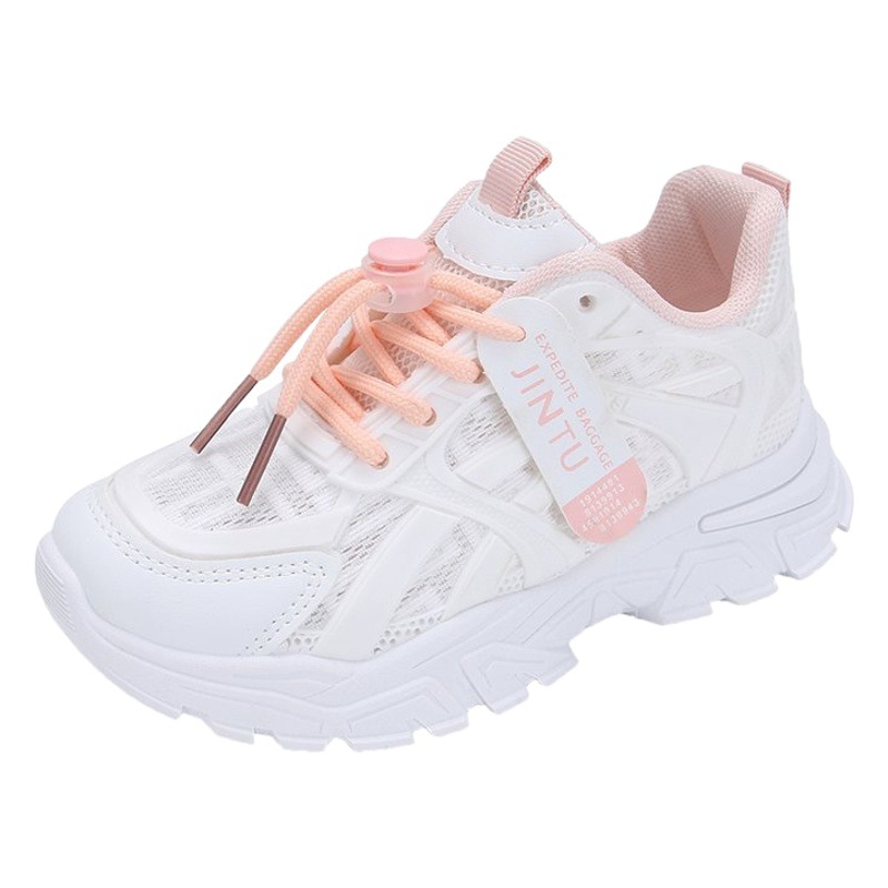 Zapatos deportivos de estilo coreano para niños y niñas, nuevos zapatos para correr cómodos y transpirables de primavera y verano 2025, zapatos blancos, zapatos para estudiantes