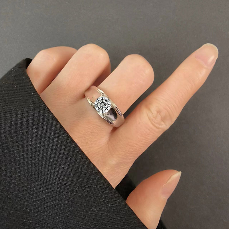 925 Sterling Silver Zircon Geometric Rings 925 Sterling Silver Rings display picture 5