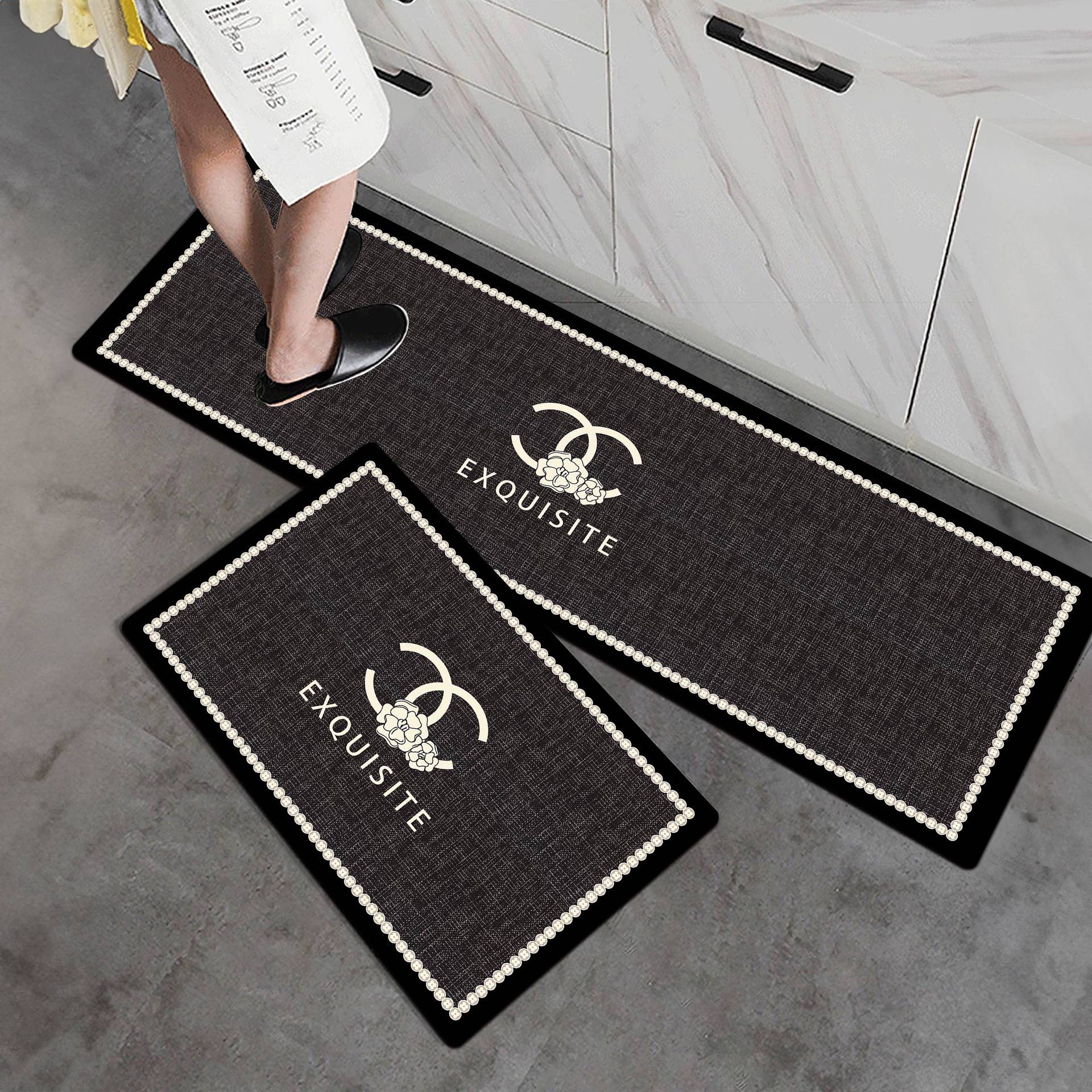 现代简约软硅藻泥厨房组合垫吸水防滑耐磨耐脏易打理脚垫厂家批发