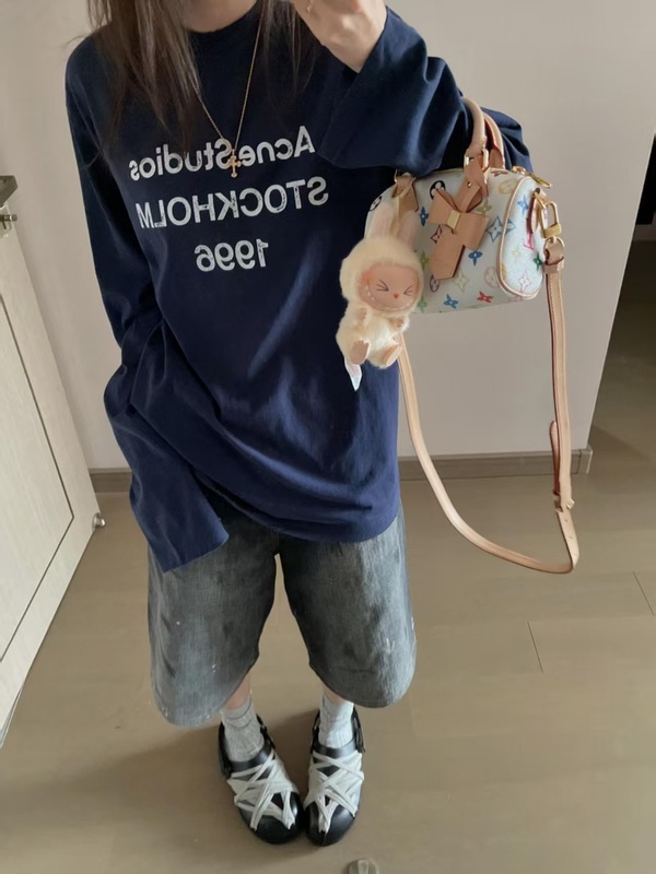 高品质~25新款1996字母印花做旧晕染宽松长袖短袖T恤防晒衫男女款|undefined