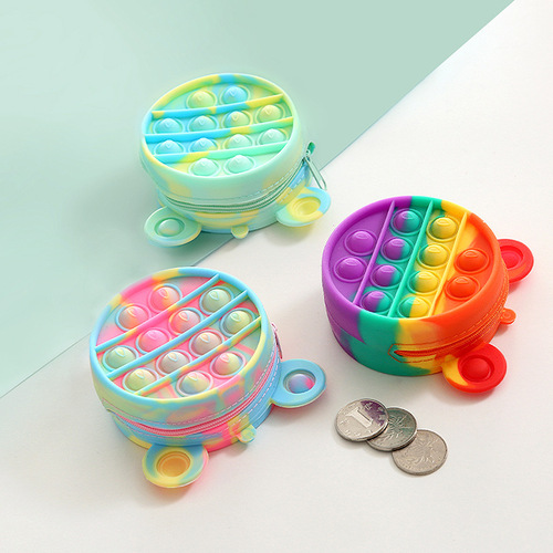 Cross-border Silicone Coin Purse Nie Nie Le Student Cute Storage Bag Cartoon Small Bag Educational Stress Relief Toy