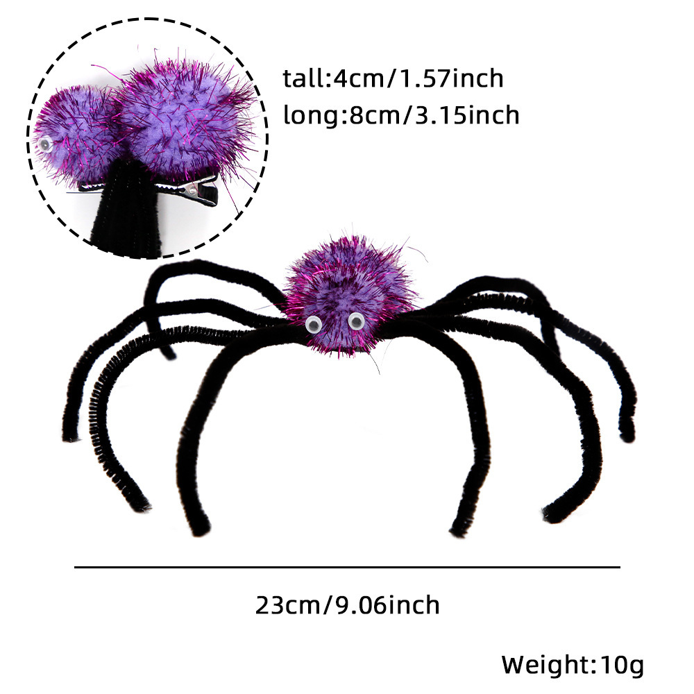 Clip de cabello de araña grande parodia de mascota tocado de perro gatos decoración de fiesta temática de Halloween DIY clip de araña
