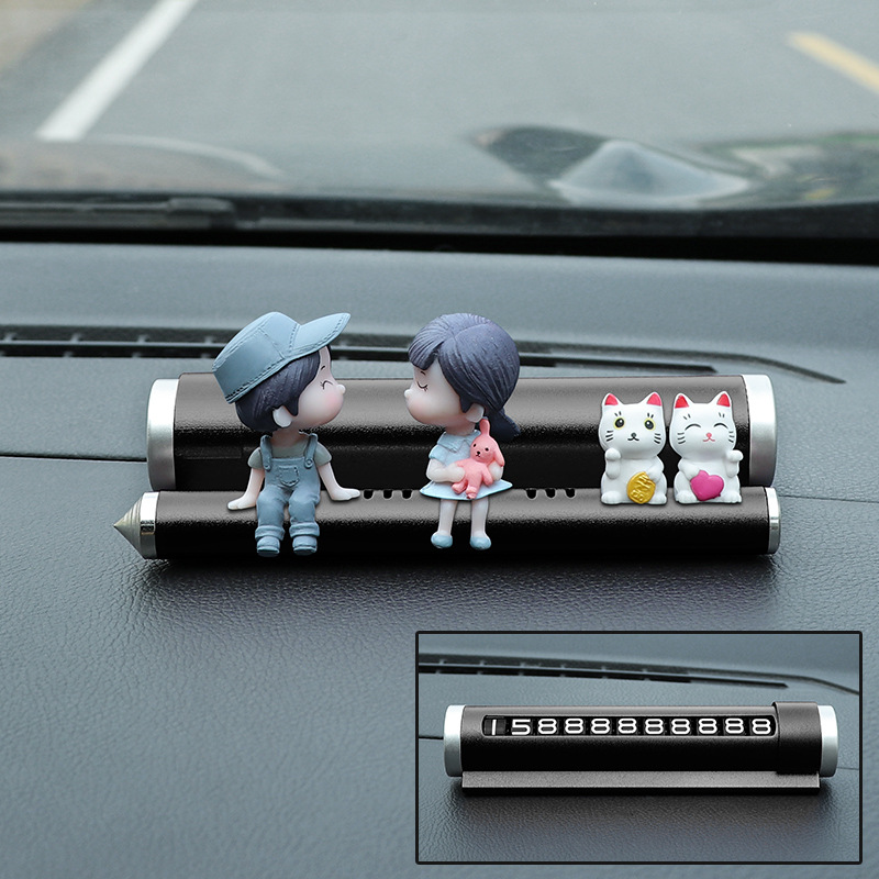 Matrículas de estacionamiento temporal de automóviles, decoraciones interiores de automóviles, personalidad linda, suministros creativos para automóviles, placas de teléfono de automóviles móviles