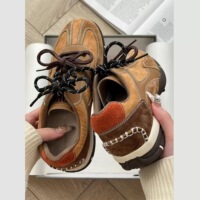 Cowhide version ~ thick-soled German training shoes for women 2024 autumn versatile sports and casual board shoes brown retro Forrest Gump shoes