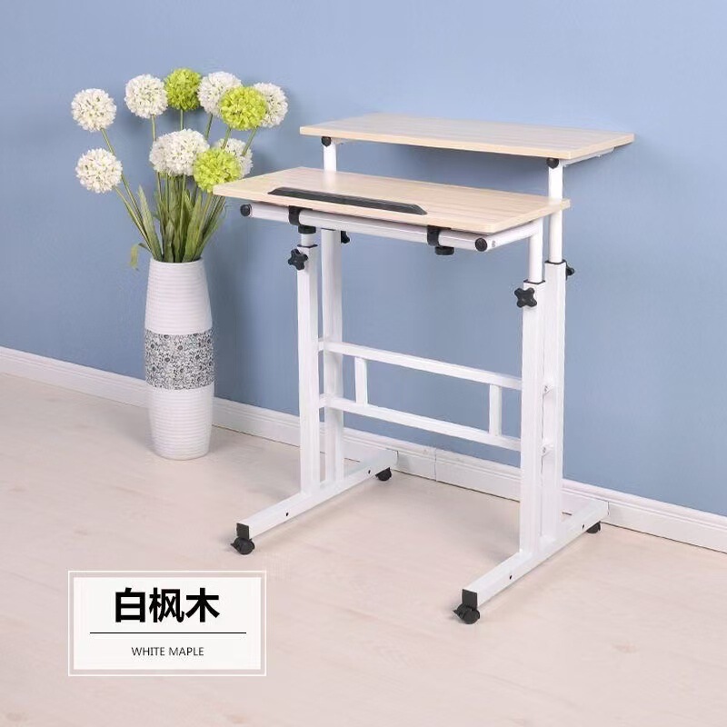 Adjustable height computer desk, standing-style simple laptop multifunctional folding table, mobile home-use elevated office desk Adjustable height computer desk, standing-style simple laptop multifunctional folding table, mobile home-use elevated office desk