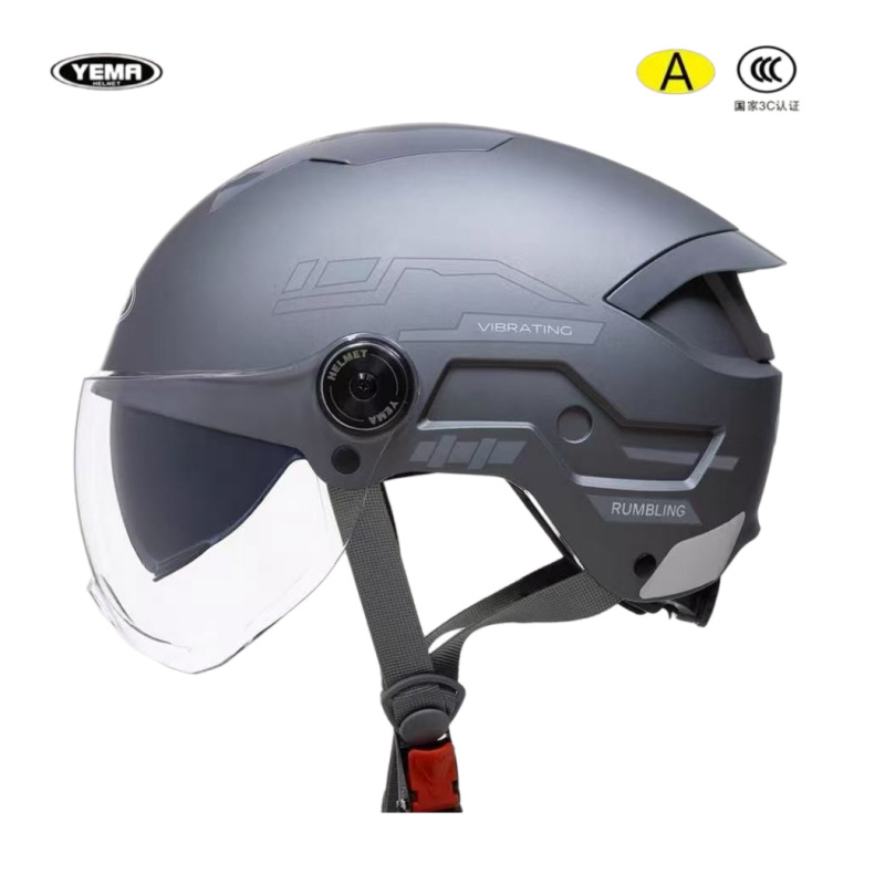 2026 New Model Mustang 3C Certified Ym371S Dual-Mirror Half Helmet New National Standard Motorcycle Electric Vehicle Safety Helmet New Summer Model