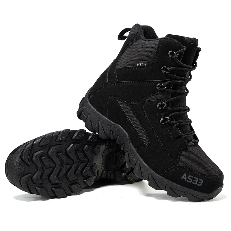 Fabricantes transfronterizos al por mayor de terciopelo cómodos zapatos tácticos transpirables al aire libre entrenamiento deportivo botas de combate zapatos de montaña masculinos antideslizantes image 6