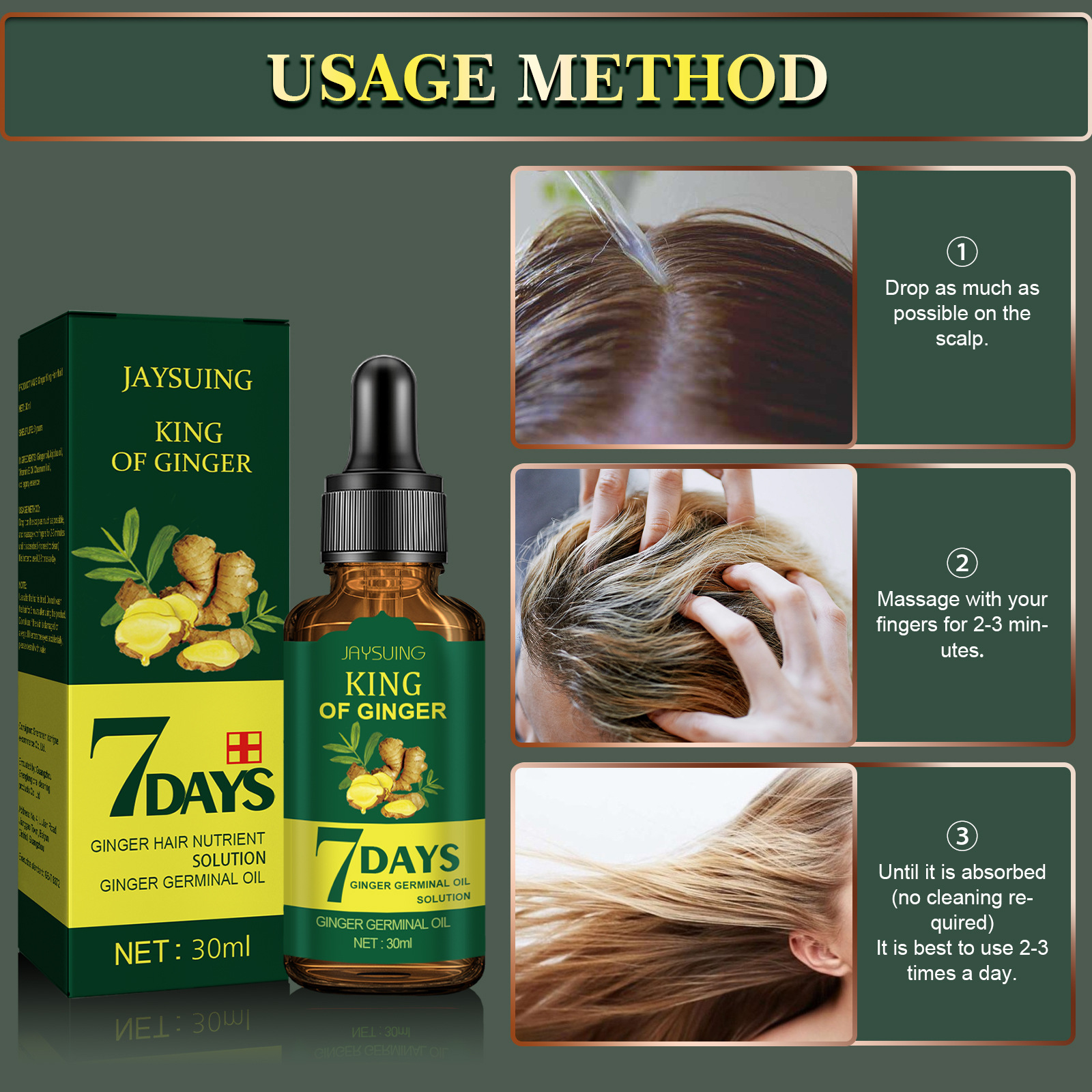Jaysuing Ginger Care Essential Oil Refreshing Nourishing Scalp Hair Follicles Nutrient Liquid Strong and_voghion.com