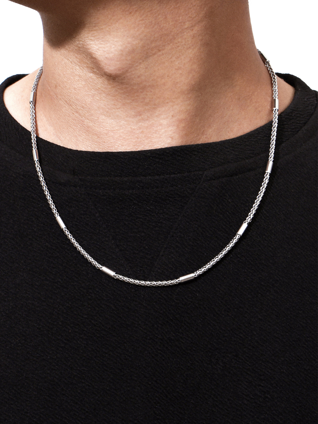Solid Color, Dragon Pattern Men's Hip-Hop Necklace Solid Color Dragon Titanium Steel Men's Chain Necklaces