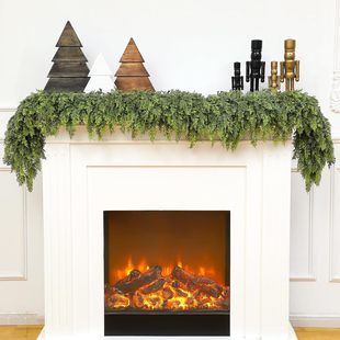 Christmas Artificial Pine Needles and Cypress Leaves Wire Rattan Door Hanging Wall Hanging Thickeneded Christmas Cedar Rattan Soft Material Cypress Leaves
