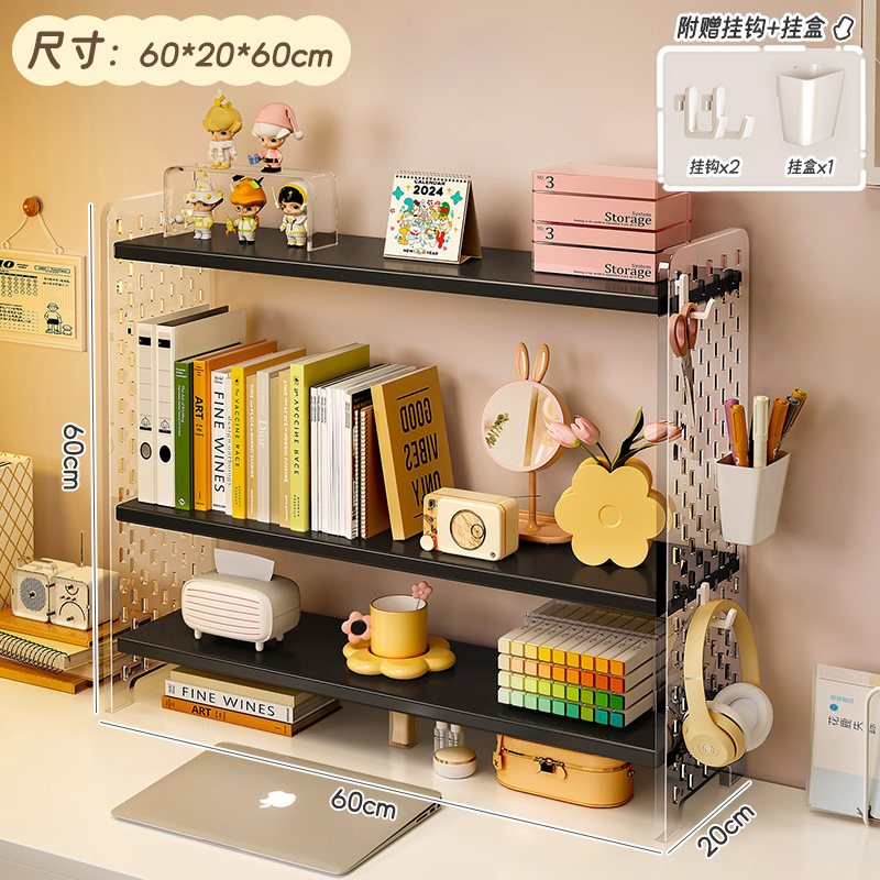 Estante de almacenamiento de acrílico mesa de estantería de escritorio Tabla de agujeros organizador de múltiples capas estantería escritorio artefacto de almacenamiento
