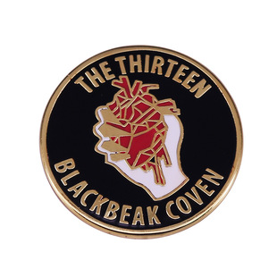 13th black beak brooch glass throne inspiration badge