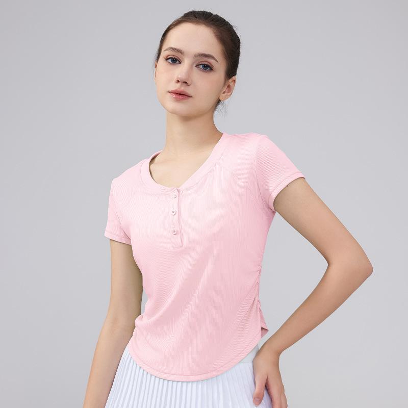 2025新款瑜伽服上衣女春夏健身衣专业运动普拉提短袖训练跑步T恤|undefined