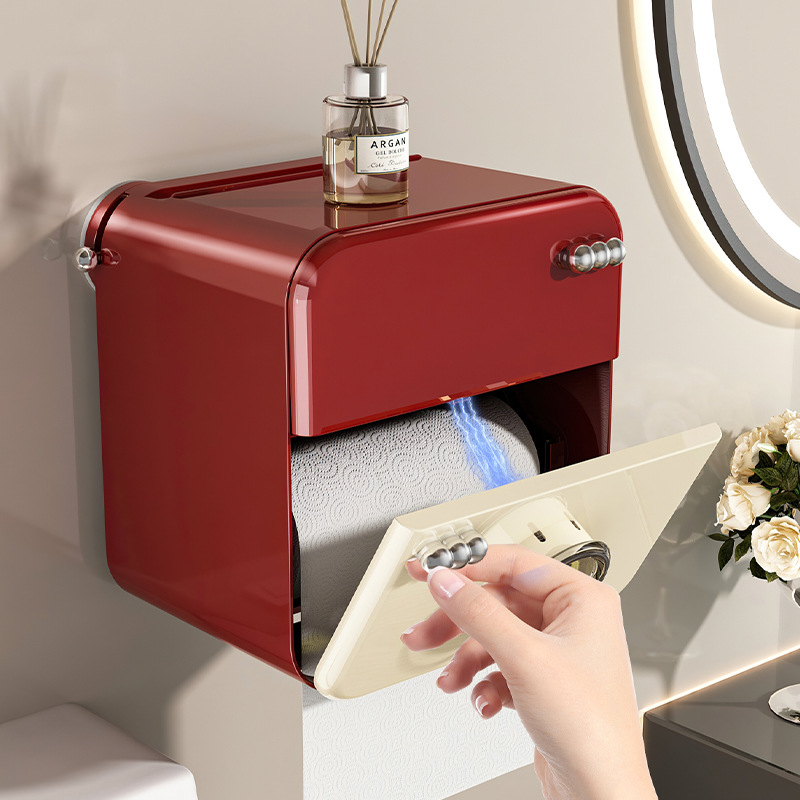 Ventosa baño aromaterapia caja de papel higiénico caja de pañuelos de inodoro sin perforación estante de papel higiénico montado en la pared