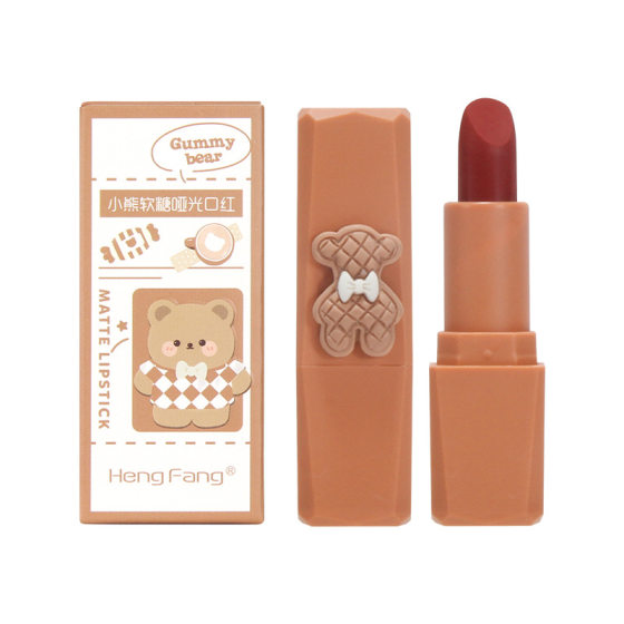 HengFang HengFang cute lip makeup student generation Hair Bear soft candy matte lipstick Tik Tok boutique H9440
