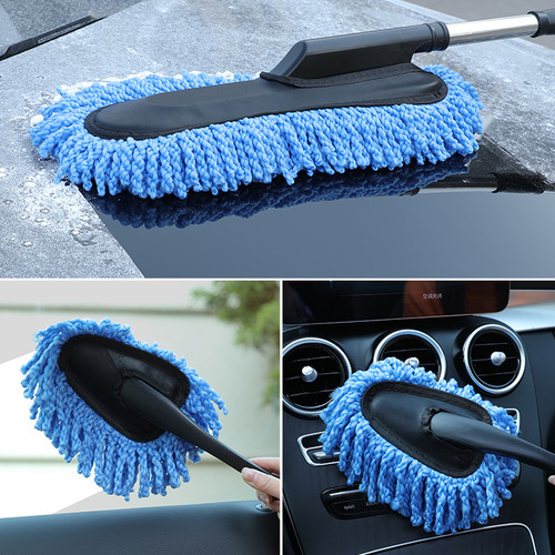 Telescopic car wax brush manufacturer wholesale extended car dust duster blue dust brush housework dust cleaning duster
