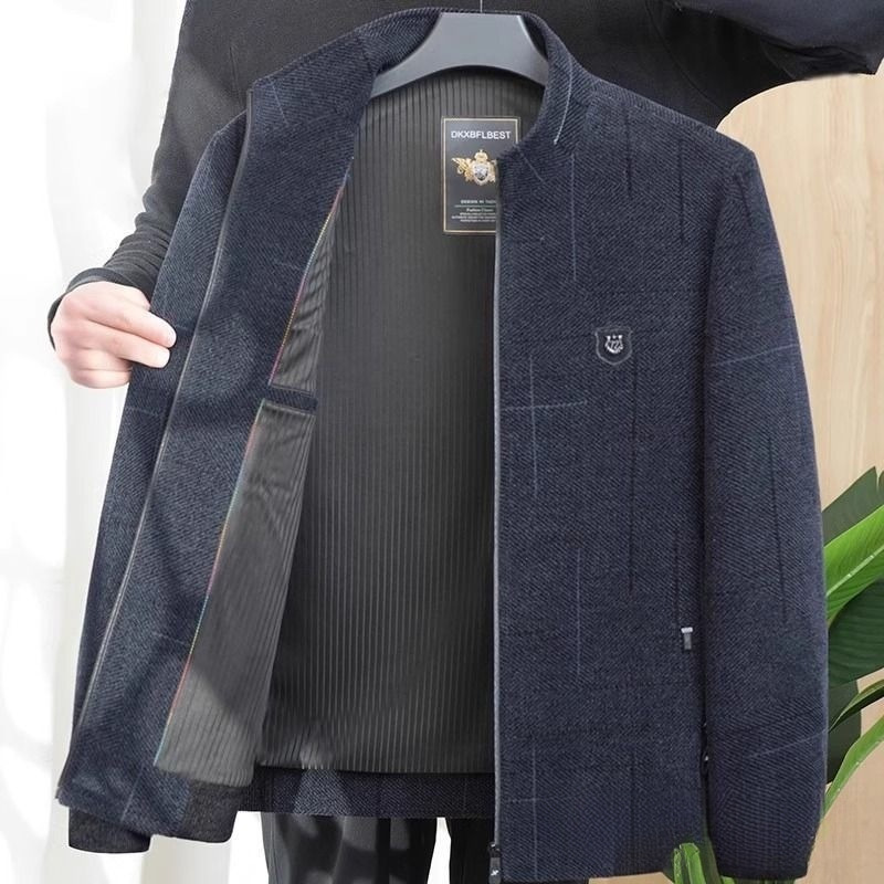 Lapel Stand Collar Spring and Summer Tops Season Business Men's Casual Breathable Jackets Dad Jackets Middle-Aged and Elderly Others